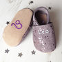 Star Sign Constellation Moonstone Suede Baby Shoes, thumbnail 3 of 8