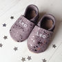 Star Sign Constellation Moonstone Suede Baby Shoes, thumbnail 4 of 8