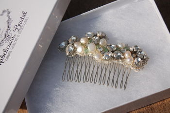 Bridal Hair Comb 'Ivy' Handbeaded Hair Piece, 4 of 6