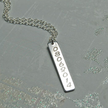 Personalised Silver Vertical Bar Necklace, 2 of 6