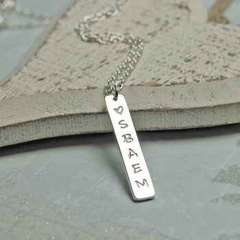 Personalised Silver Vertical Bar Necklace, 3 of 6