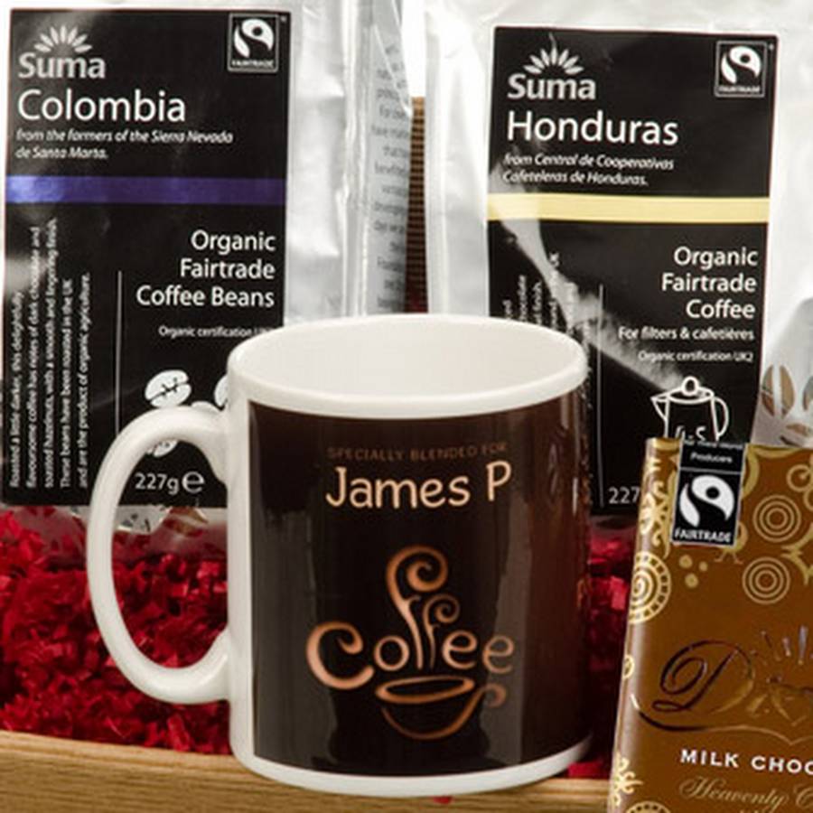 Coffee Bean Mug Personalised Gift Hamper By Chalk And