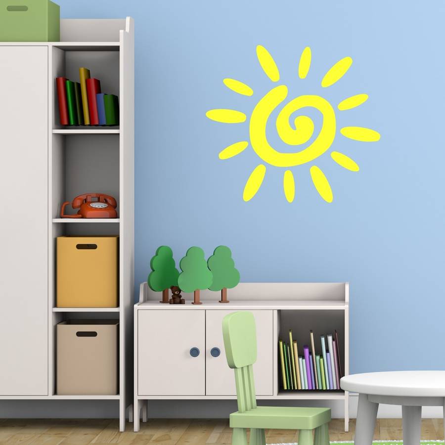 Sun Vinyl Wall Sticker By Mirrorin