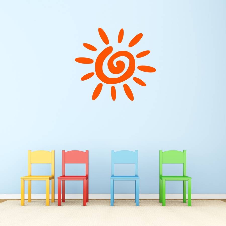 Sun Vinyl Wall Sticker By Mirrorin