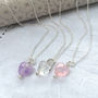 Girl's Silver And Semi Precious Stone Heart Necklace, thumbnail 1 of 4