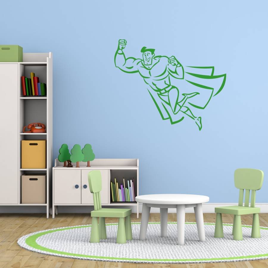 Superhero Vinyl Wall Sticker By Mirrorin