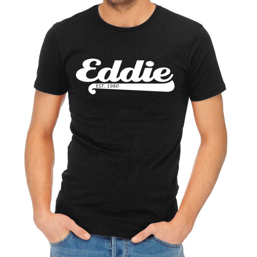 Adult Personalised Name And Year T-Shirt By Flaming Imp