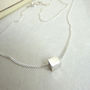 Tiny Silver Cube Necklace, thumbnail 2 of 3