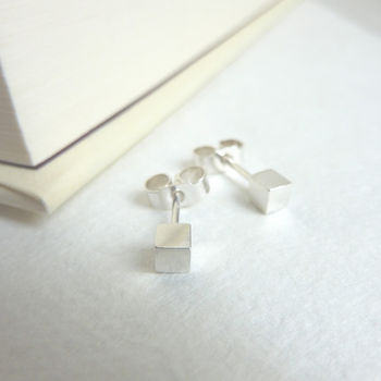 Silver Cube Earrings, 2 of 3