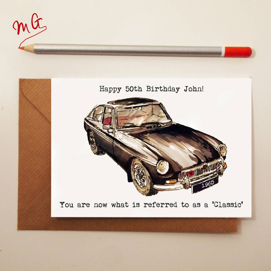 classic car birthday card by homemade house | notonthehighstreet.com