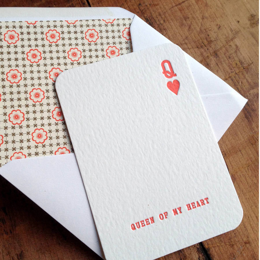 Queen Of My Heart Letterpress Card, 1 of 5