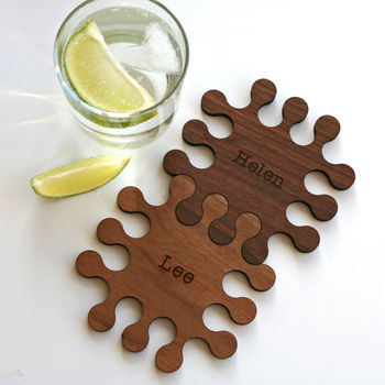 Set Of Two Personalised Wood Jigsaw Coasters, 3 of 7