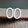 Simple Cocoon Shaped Ear Studs In Sterling Silver, thumbnail 2 of 4