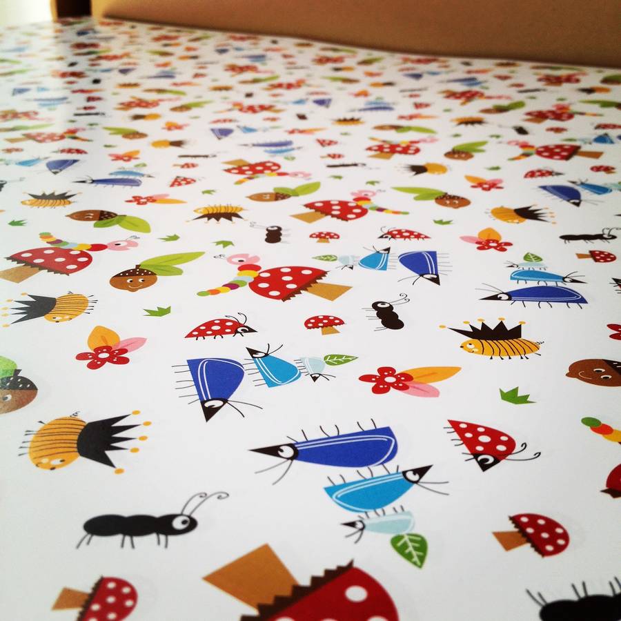bug and ladybird gift wrapping paper or gift wrap set by half pint home