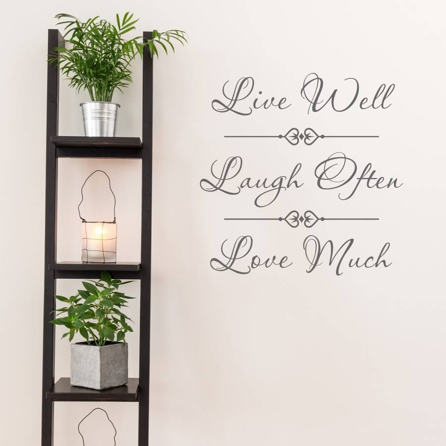 live laugh love quote wall sticker by mirrorin | notonthehighstreet.com