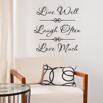 Live Laugh Love Quote Wall Sticker By Mirrorin | notonthehighstreet.com