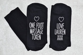 One Foot Massage Token Personalised Socks, 2 of 4