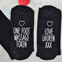 One Foot Massage Token Personalised Socks, thumbnail 1 of 4
