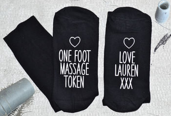 One Foot Massage Token Personalised Socks, 3 of 4