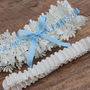 Vintage 'Blue Ice' Bridal Garter, thumbnail 5 of 7