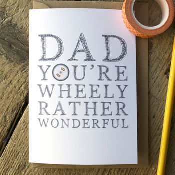 'You're Wheely Wonderful' Father's Day Cycling Giftwrap, 4 of 4