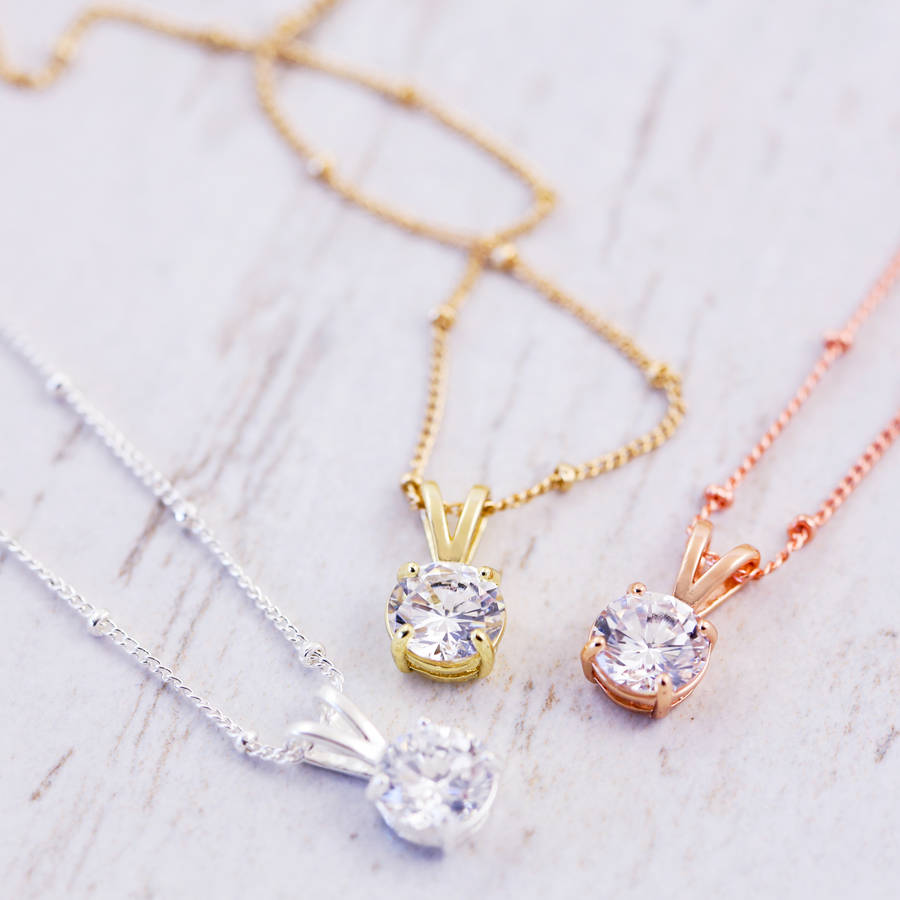 solitaire necklace by j&s jewellery | notonthehighstreet.com