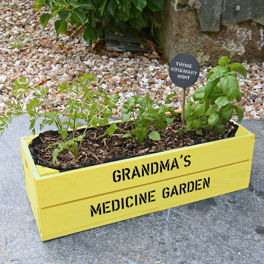 Personalised Window Box Crate With Medicinal Herb Seeds By Plantabox