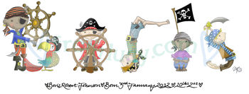 Personalised 'Pirate Name' Children's Print, 11 of 12