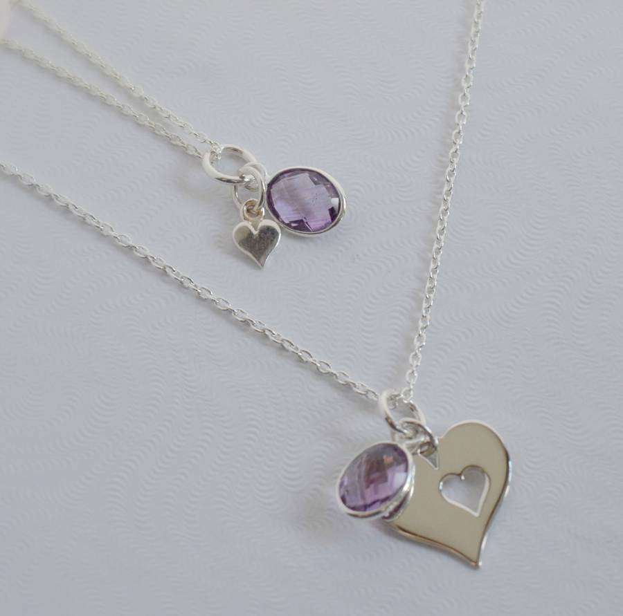 Mother And Daughter Heart Necklace Set, 1 of 3