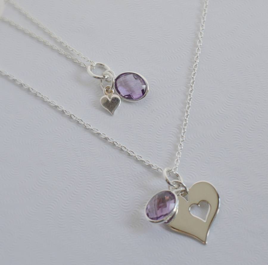 Mother And Daughter Heart Necklace Set 