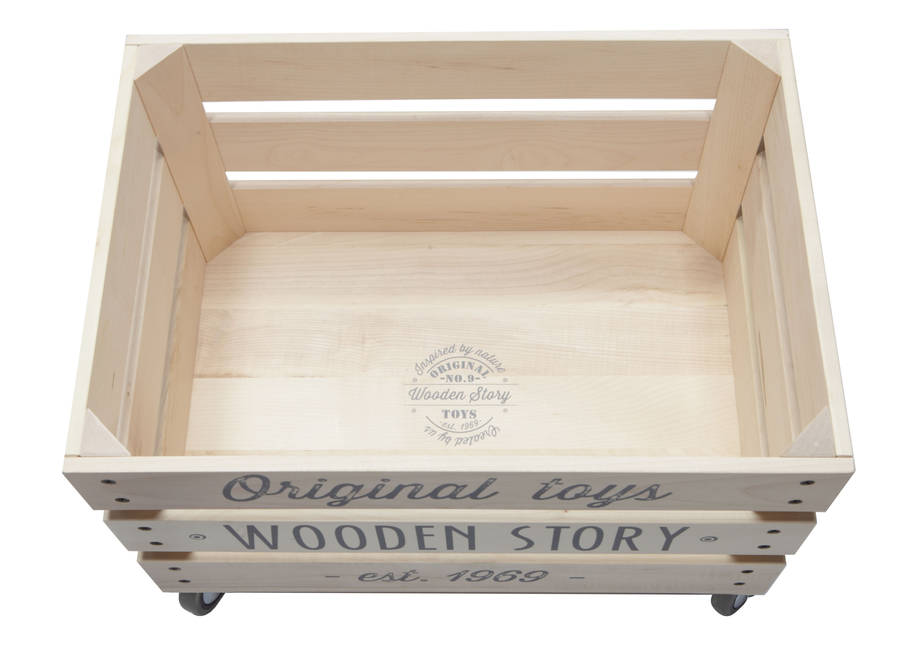 Wooden Storage Crate On Wheels By Lullabuy The Modern Kids