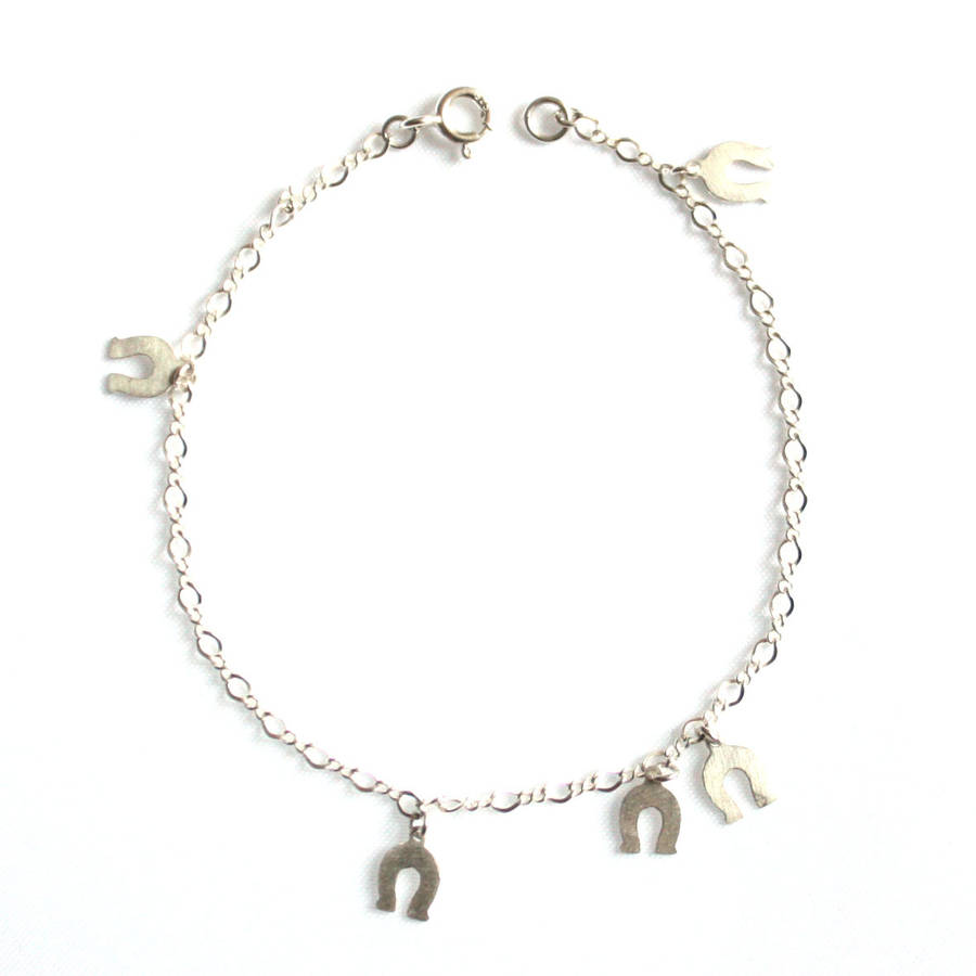 Personalised Lucky Horseshoe Bracelet In Silver By Alice Eden Jewellery