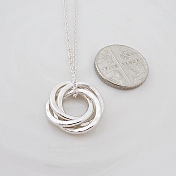 Four Interlinked Rings Silver Necklace, 11 of 12