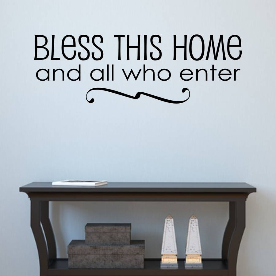 bless this home quote hallway wall sticker by mirrorin