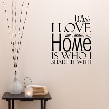 Love My Home Quote Wall Sticker By Mirrorin | notonthehighstreet.com
