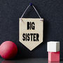 Little Sister / Big Sister Hanging Wooden Flag, thumbnail 2 of 3