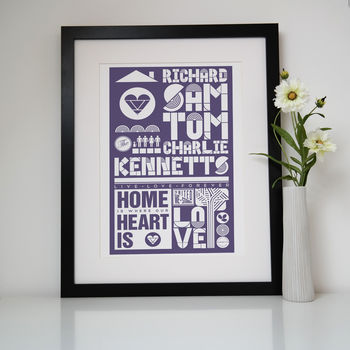 Personalised Family Names Print, 5 of 8
