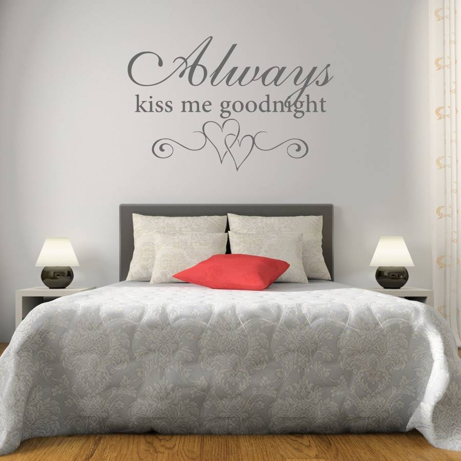 kiss me goodnight bedroom wall sticker by mirrorin | notonthehighstreet.com