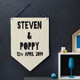 Personalised Couples Keepsake Hanging Wooden Flag, thumbnail 3 of 5