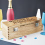Personalised Wedding Oak Bottle Box, thumbnail 2 of 2