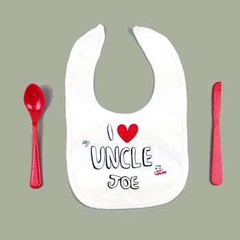 Personalised 'I Love My Uncle' Bib, 2 of 5