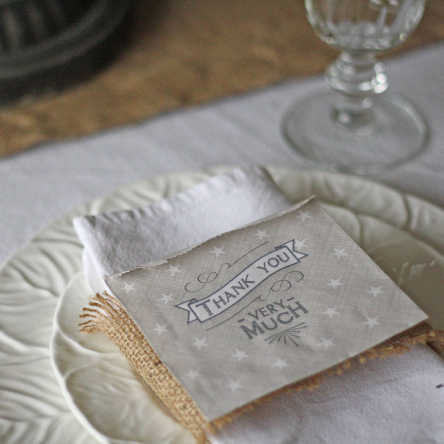 thank you grey wedding favour bags x 40 by the wedding of my dreams