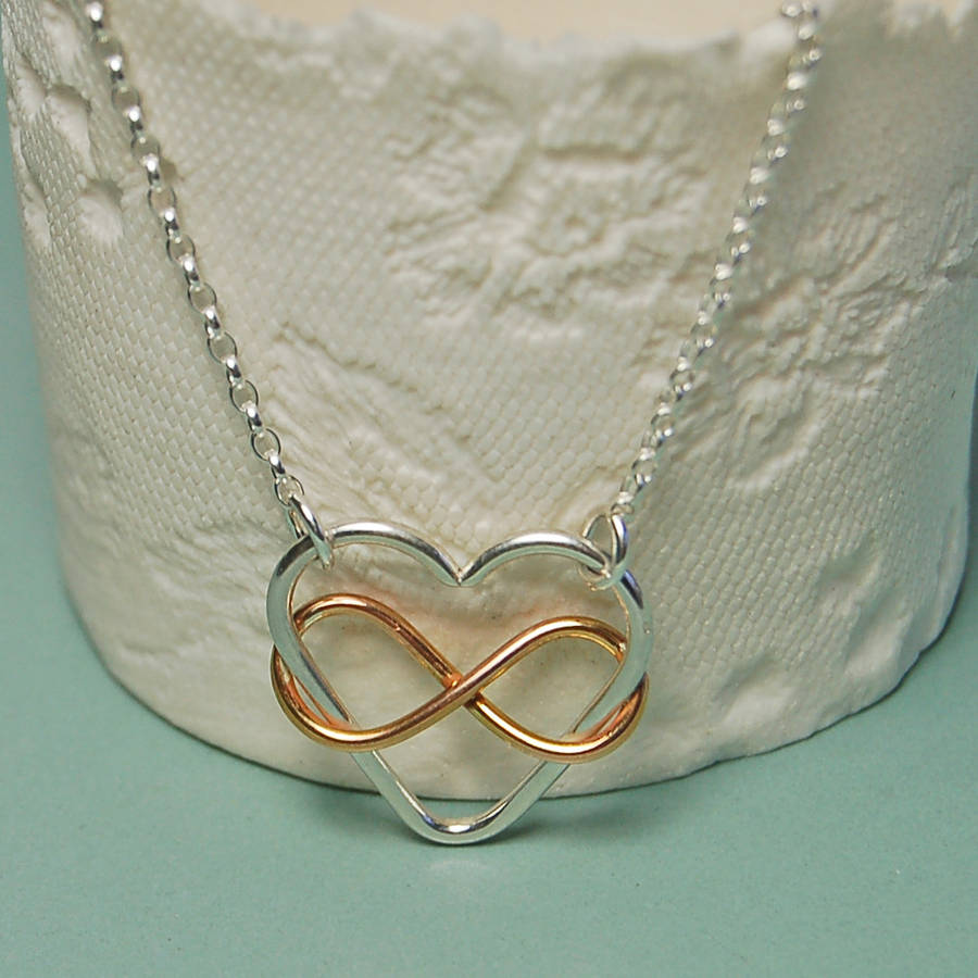 Infinite Love Silver And Gold Fill Heart Necklace By Indivi Jewels