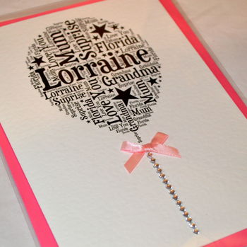 Personalised Happy Birthday Balloon Sparkle Card, 8 of 12