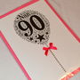 90th Happy Birthday Balloon Sparkle Card, thumbnail 7 of 11