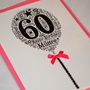 60th Happy Birthday Balloon Sparkle Card, thumbnail 11 of 12