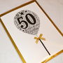 50th Happy Birthday Balloon Sparkle Card, thumbnail 8 of 12