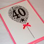 40th Happy Birthday Balloon Sparkle Card, thumbnail 10 of 12