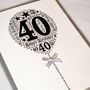 40th Happy Birthday Balloon Sparkle Card, thumbnail 11 of 12
