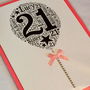 21st Happy Birthday Balloon Sparkle Card, thumbnail 9 of 12